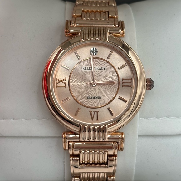 ELLEN TRACY Rose Gold Bracelet Watch, With Box - Picture 5 of 7